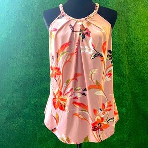 7th Avenue - Floral Braided-Trim Halter Top